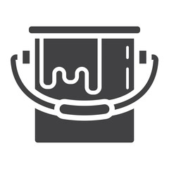 Bucket of paint glyph icon, build and repair, painting sign vector graphics, a solid pattern on a white background, eps 10.