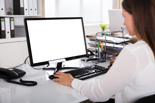 Businesswoman Working On Computer