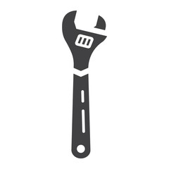 Adjustable wrench glyph icon, build and repair, spanner sign vector graphics, a solid pattern on a white background, eps 10.