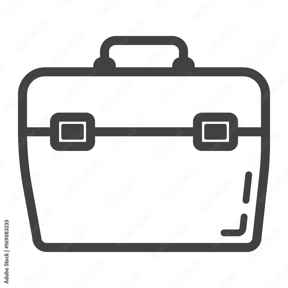 Poster toolbox line icon, build and repair, toolkit sign vector graphics, a linear pattern on a white backg