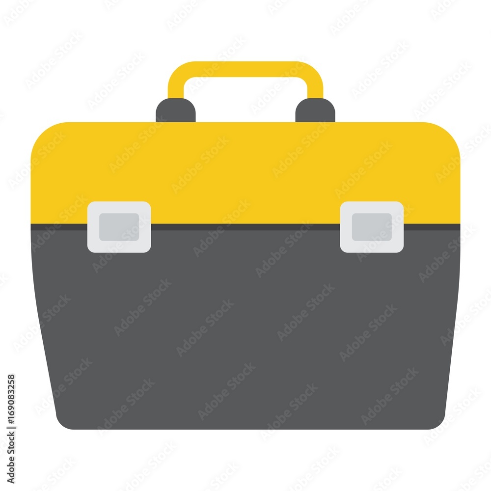 Poster toolbox flat icon, build and repair, toolkit sign vector graphics, a colorful solid pattern on a whi