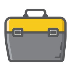 Toolbox filled outline icon, build and repair, toolkit sign vector graphics, a colorful line pattern on a white background, eps 10.
