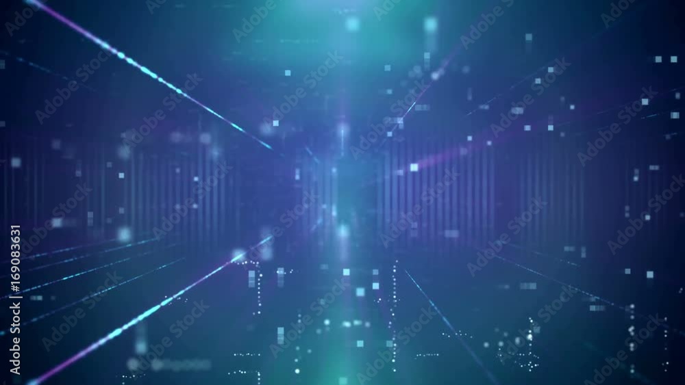 Poster modern blue business technology background with lines, dashes and dots. high-tech backdrop. seamless