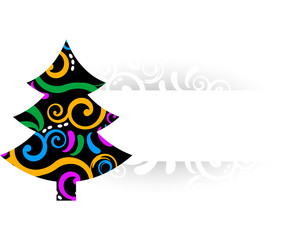 Christmas tribal tree, with place for your text
