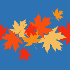 Seamless pattern with autumn maple leaves. Golden Autumn. Flat design. Textile rapport.