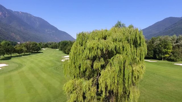 Panoramic view - Golf club in Italy, aerial view with drone