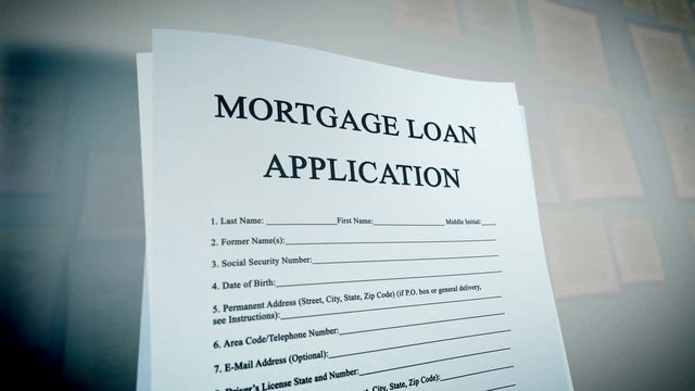 Animation video with Mortgage Loan Application Form Concept.