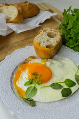 Завтрак: яичница с зеленью