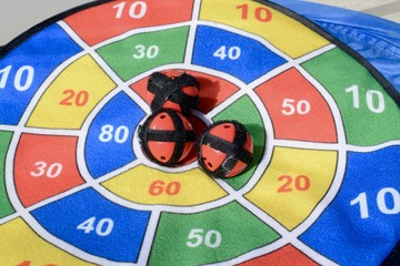 Childs colourful velcro ball/dart dart game 