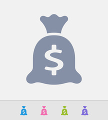 Money Bag - Granite Icons. A professional, pixel-perfect icon designed on a 32x32 pixel grid and redesigned on a 16x16 pixel grid for very small sizes.