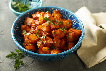 Vegetables in tomato sauce or Aloo gobi