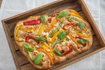 Focaccia Brot mit Gemüse 