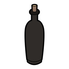 cosmetic glass bottle with cork icon image vector illustration design