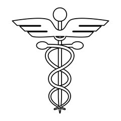 asclepius rod icon image vector illustration design