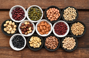 collection of different legumes for background