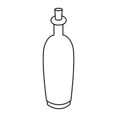 cosmetic glass bottle with cork icon image vector illustration design