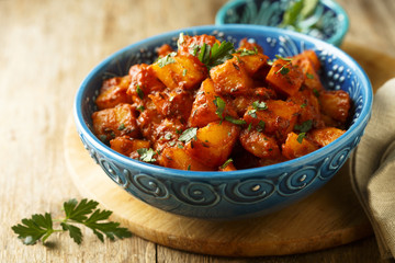Vegetables in tomato sauce or Aloo gobi