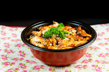 japanese food Mix eel Chirashi Rice Bowl