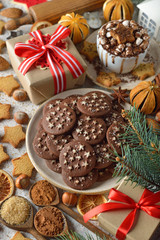 Obraz na płótnie Canvas Christmas chocolate cookies