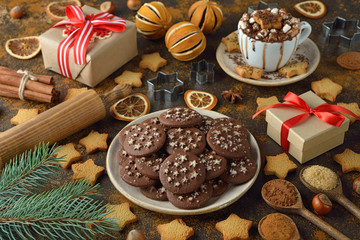 Christmas chocolate cookies
