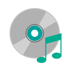 cd with quaver or eight note music icon image vector illustration design