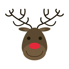 rudolph the red nose reindeer christmas related icon image vector illustration design