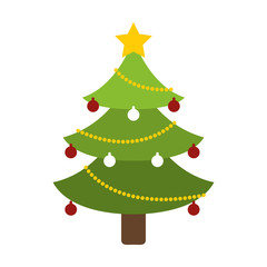 decorated tree christmas related icon image vector illustration design