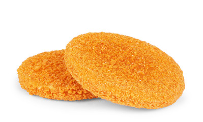 Fishcake burger isolated on white background.