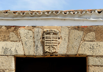 Escudo nobiliario en Alange, pueblos de Badajoz, España