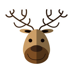 face of happy deer icon image vector illustration design