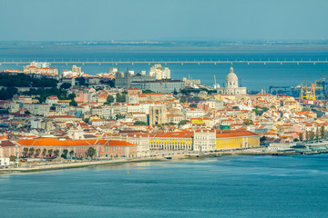 Fototapeta premium View of the City of Lisbon from the South Bound, Portugal