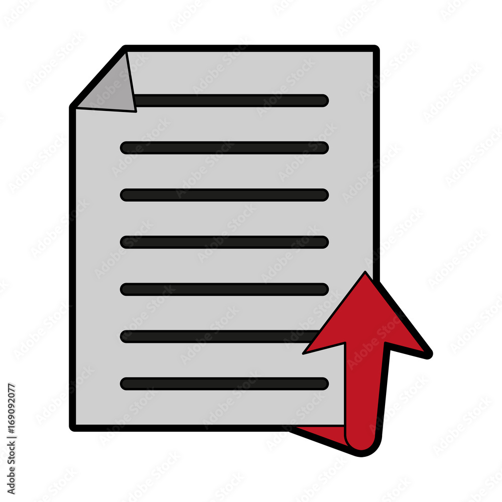 Poster upward arrow with file or text document icon image vector illustration design