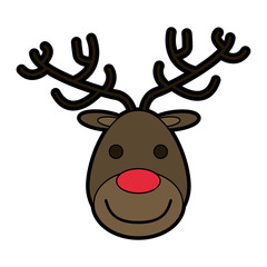 rudolph the red nose reindeer christmas related icon image vector illustration design