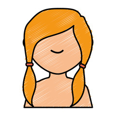 beautiful woman shirtless avatar character vector illustration design