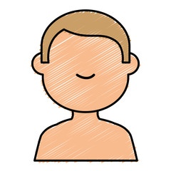 young man shirtless avatar character vector illustration design