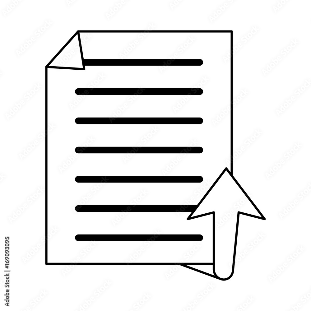 Poster upward arrow with file or text document icon image vector illustration design