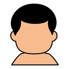young man shirtless avatar character vector illustration design