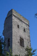 ancient castle keep with face resemblance