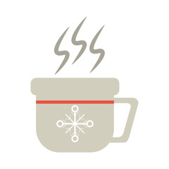 mug with snowflake christmas related icon image vector illustration design