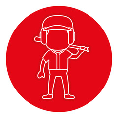 baseball player with bat avatar character vector illustration design