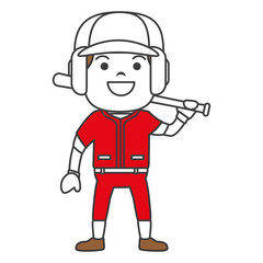 baseball player with bat avatar character vector illustration design