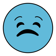 sad emoticon face character icon vector illustration design