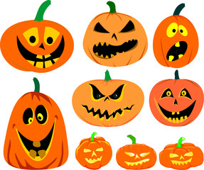 halloween pumpkin vector set