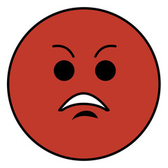 Fototapeta premium angry emoticon face character icon vector illustration design