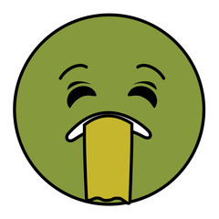 sick emoticon face character icon vector illustration design