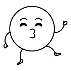 kiss emoticon face character icon vector illustration design