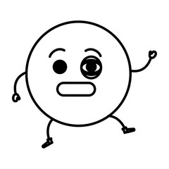 sad emoticon face character icon vector illustration design