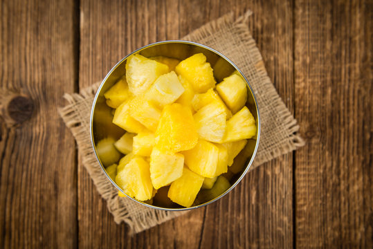 Portion of Pineapple (sliced), selective focus