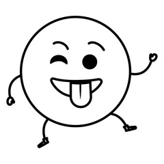 Obraz premium crazy emoticon face character icon vector illustration design