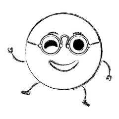 happy emoticon face character icon vector illustration design